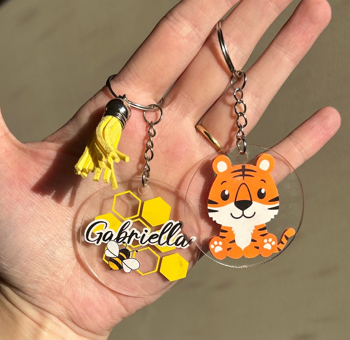 Kids Animal Name Keyrings