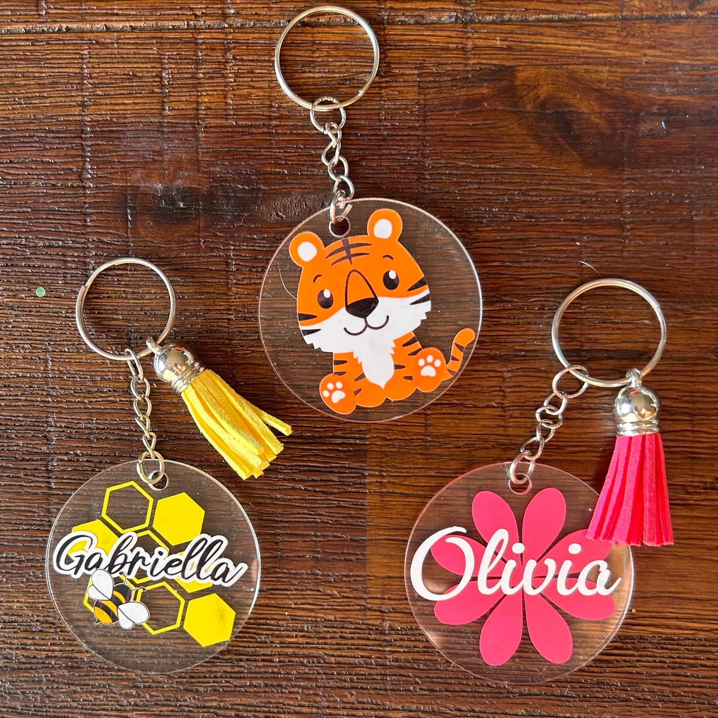 Kids Animal Name Keyrings