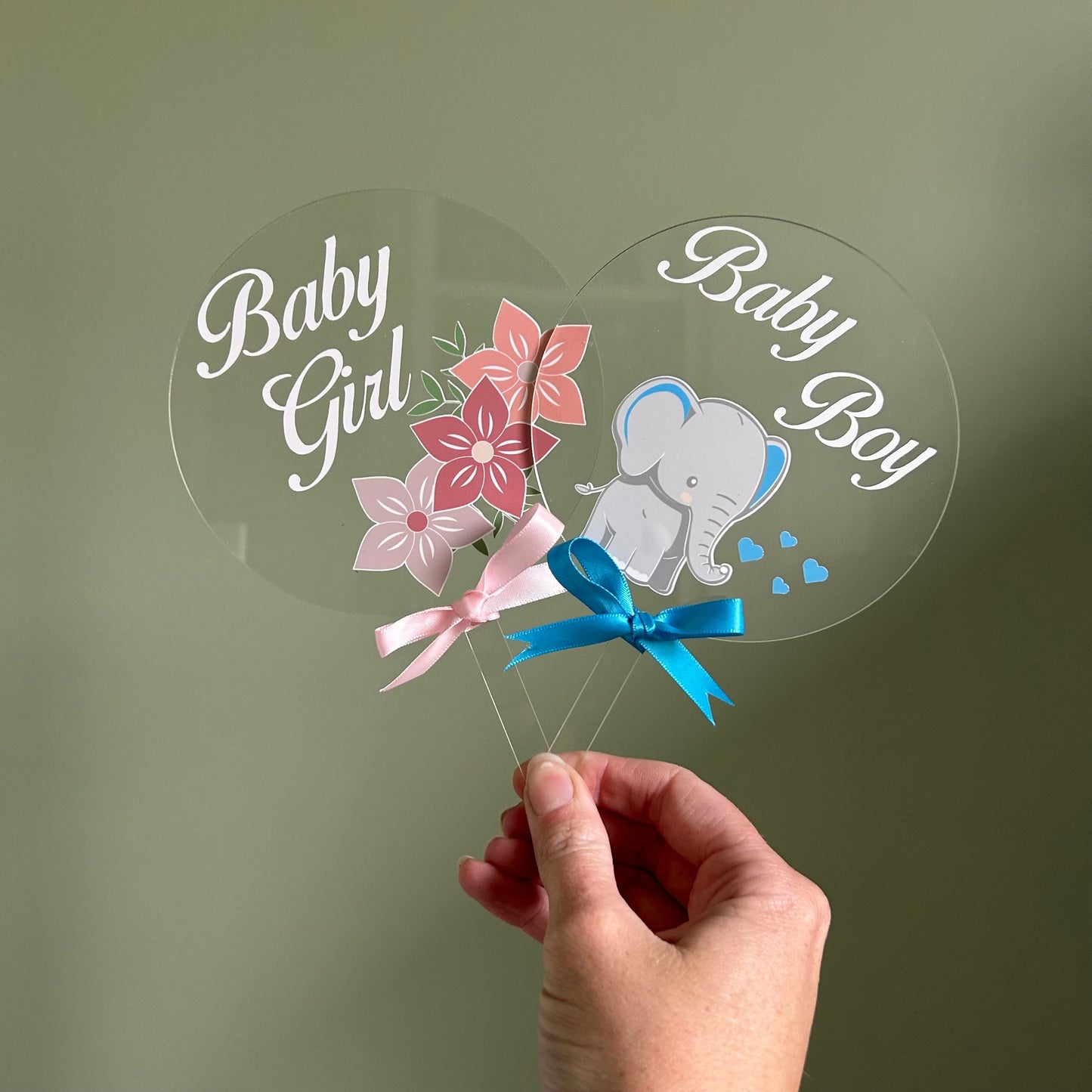 Baby Boy Elephant Cake Topper