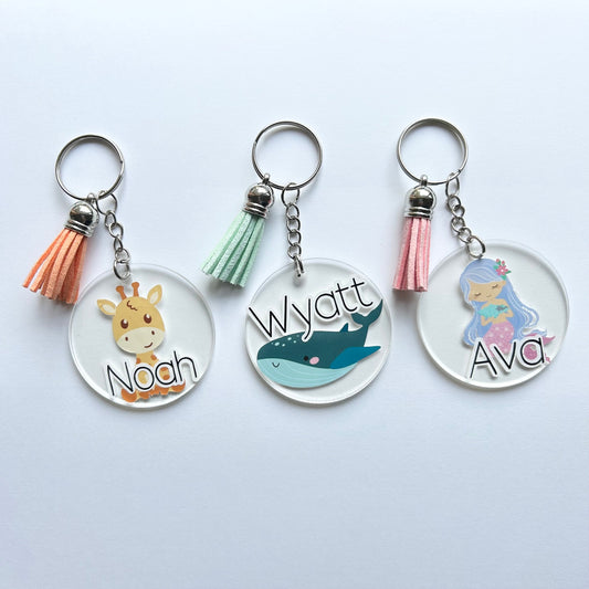 Kids Animal Name Keyrings