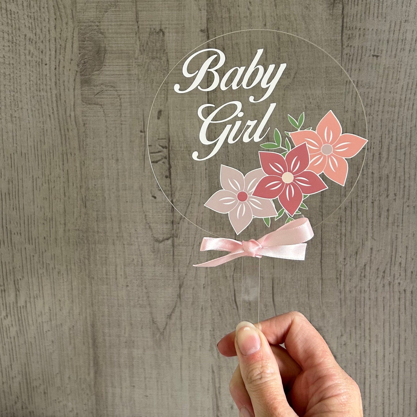 Baby Girl Floral Cake Topper