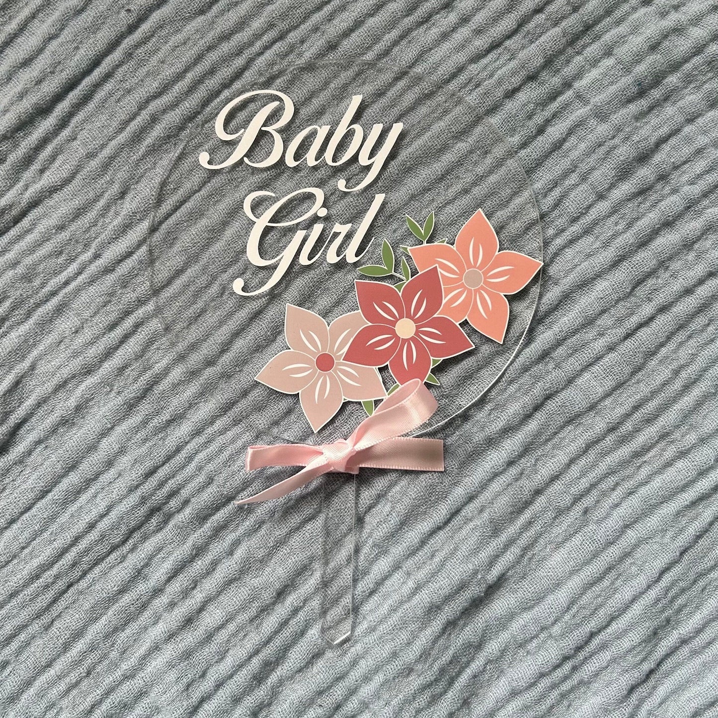 Baby Girl Floral Cake Topper