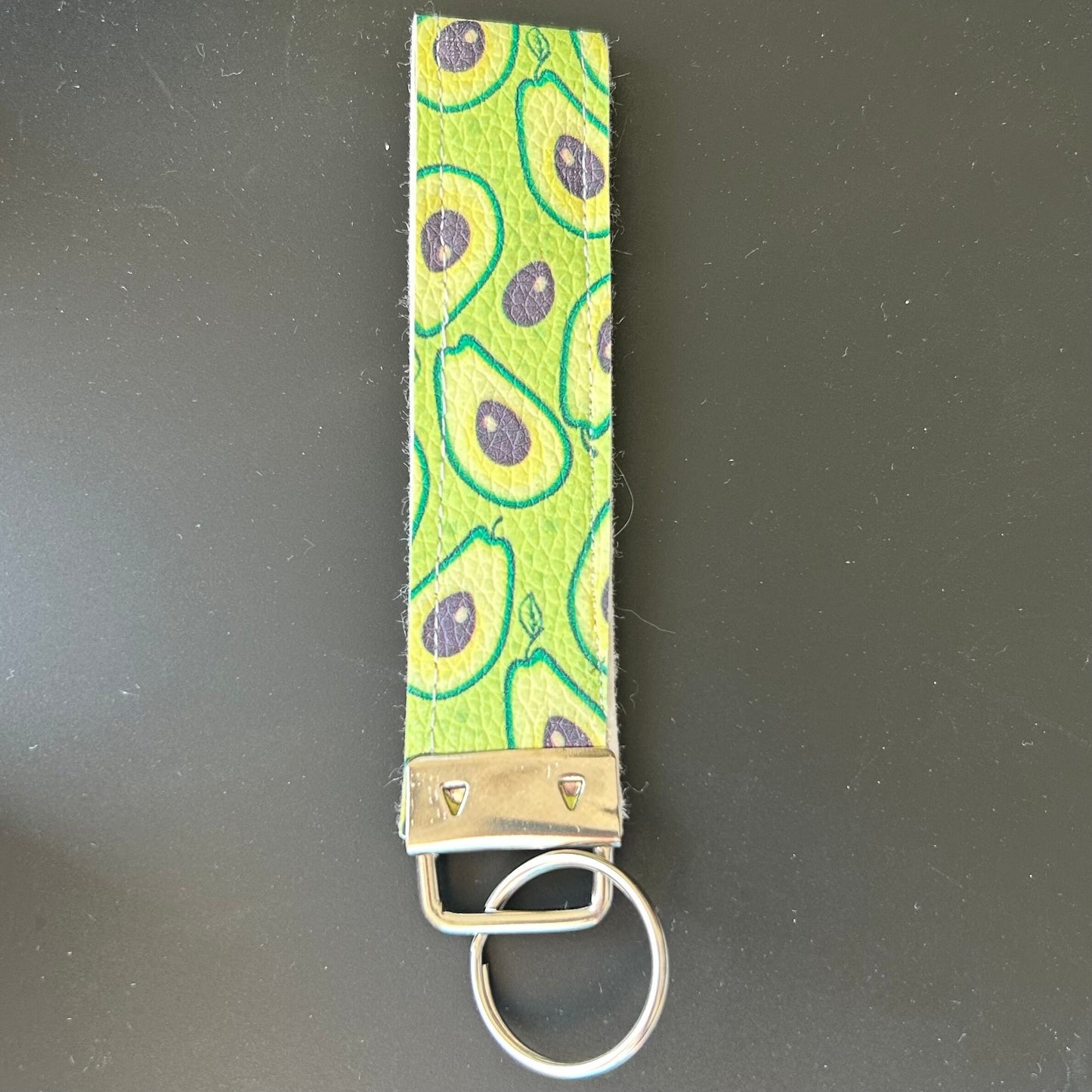 Fruit Patterned Faux Leather Wrist Strap Key Fob