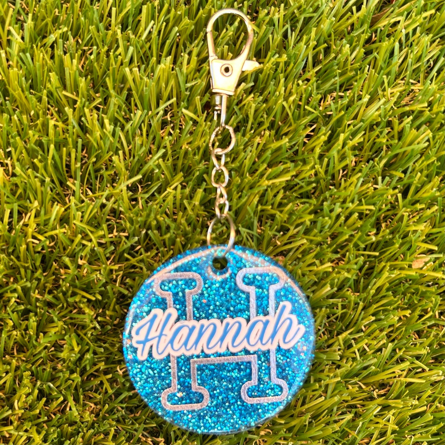 Glitter Personalised Initial Name Keyring