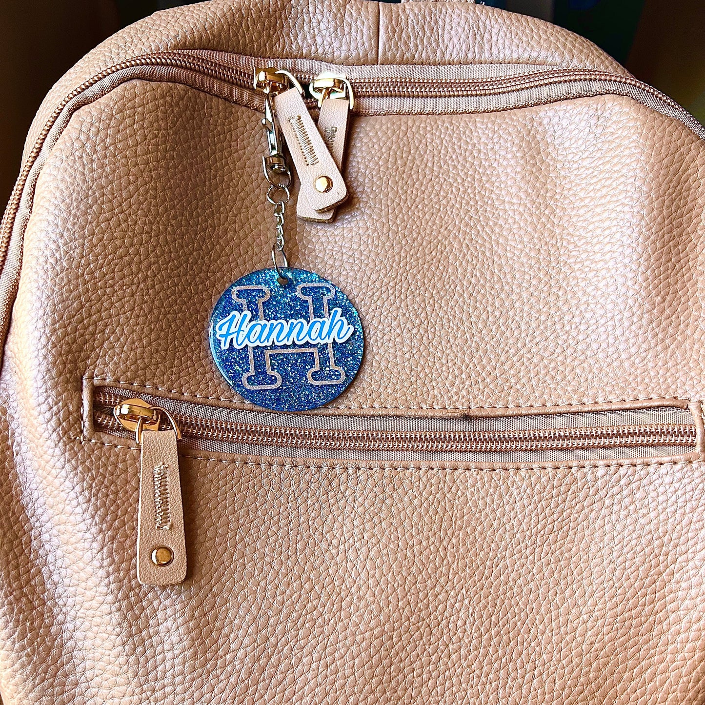 Glitter Personalised Initial Name Keyring